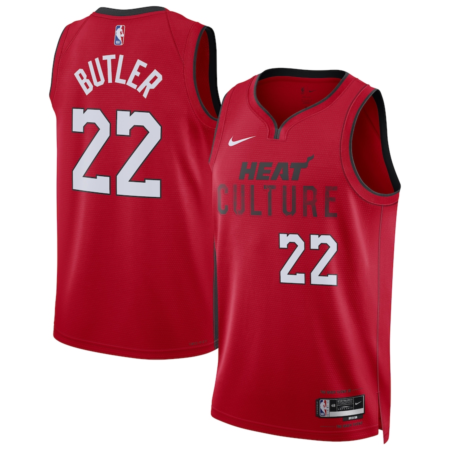 Men Miami Heat #22 Jimmy Butler Nike Red City Edition 2024-25 Swingman Player NBA Jersey->youth nba jersey->Youth Jersey